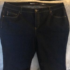 Dark denim capris